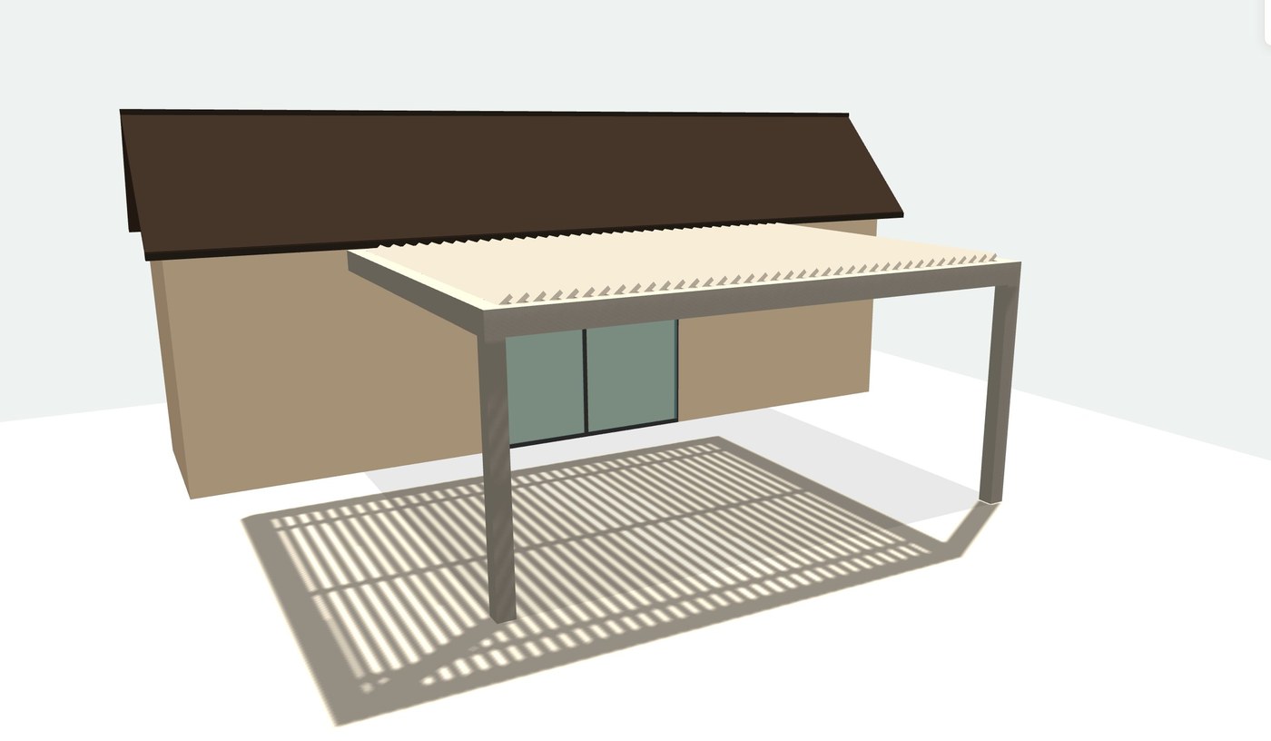 3D patio cover preview from the Alumcraft visualizer